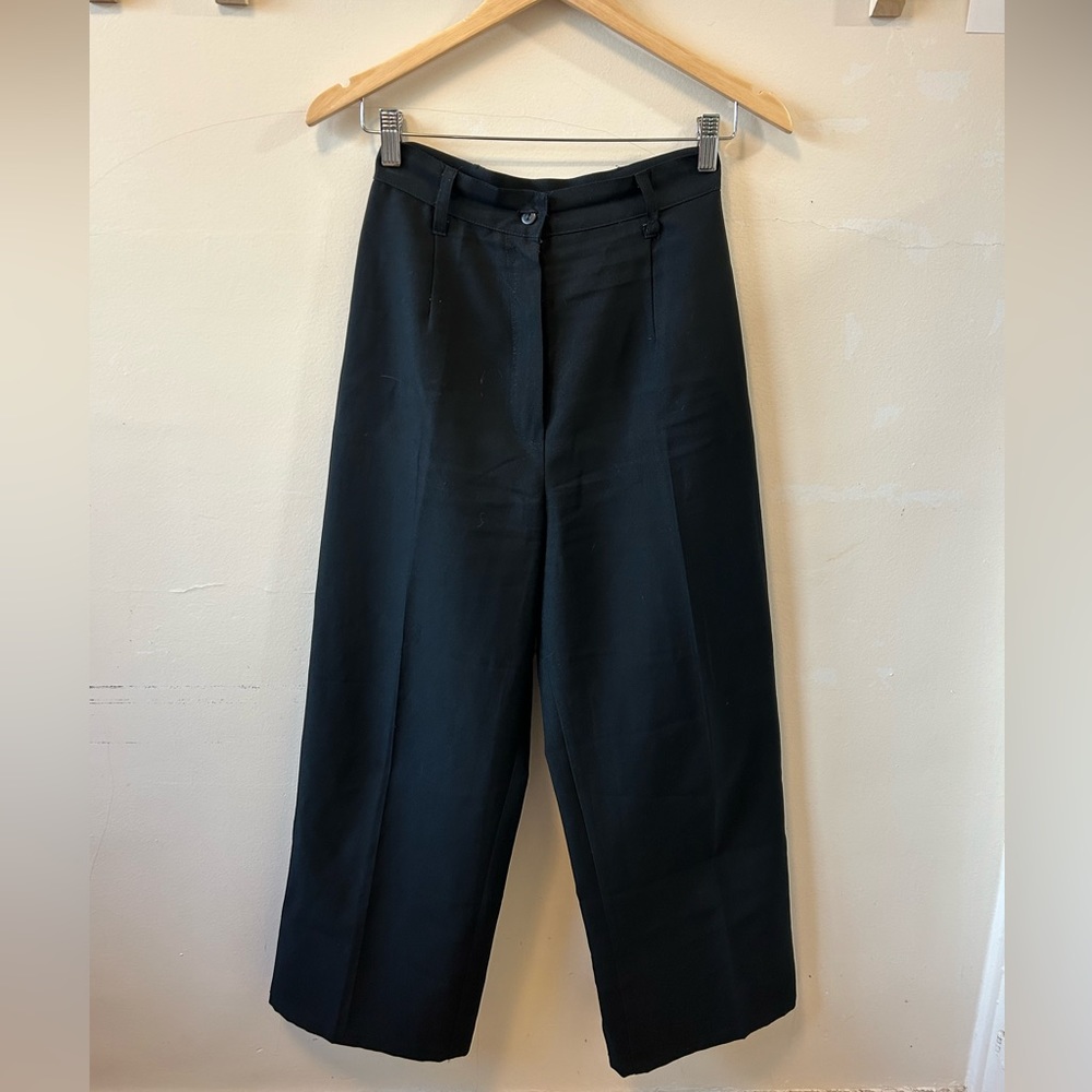Black Wide-Leg Trouser Pants (Vintage)